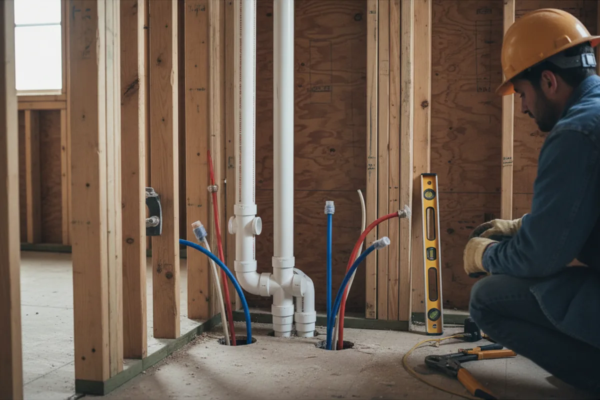 Drain and supply rough-in during Leak Detection in Phillipsburg